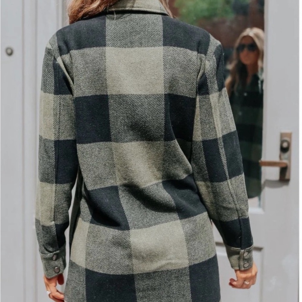 BB Dakota Olive and Black Buffalo plaid Shacket - Picture 3 of 7